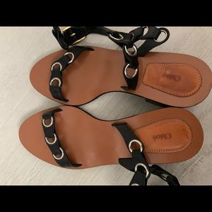 Chloe Black Strappy Sandals